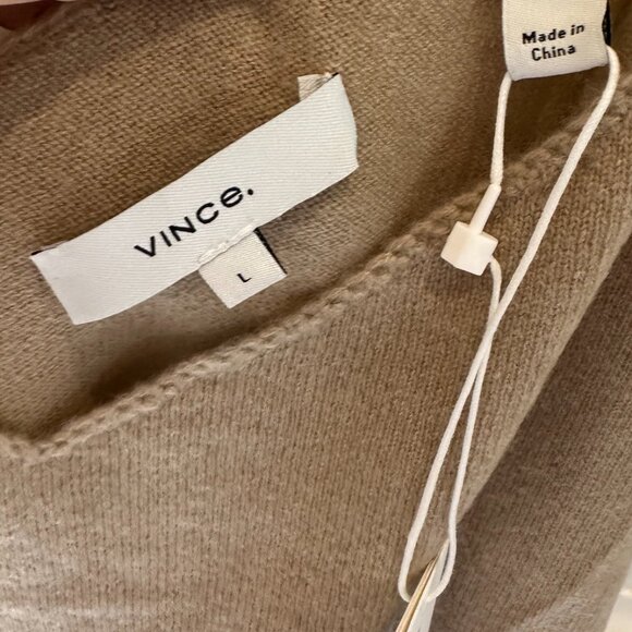 Vince Crochet Strap Cashmere Tank in Dune - Picture 5 of 6